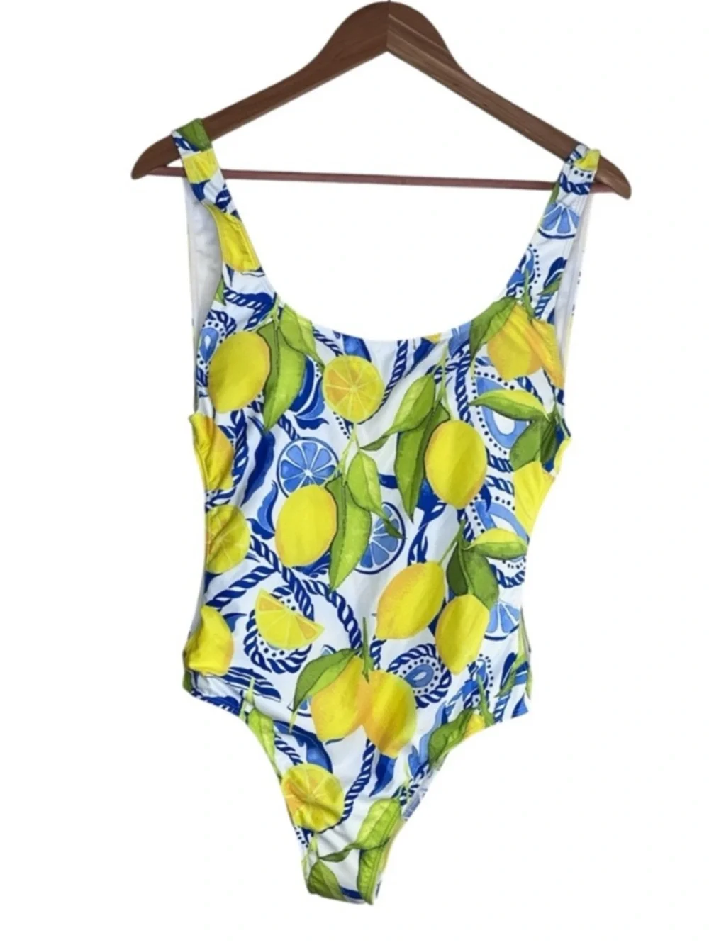 Kenny Flowers Positano Gold Ring Lemon-Print One-Piece Swimsuit - Picture 2 of 12